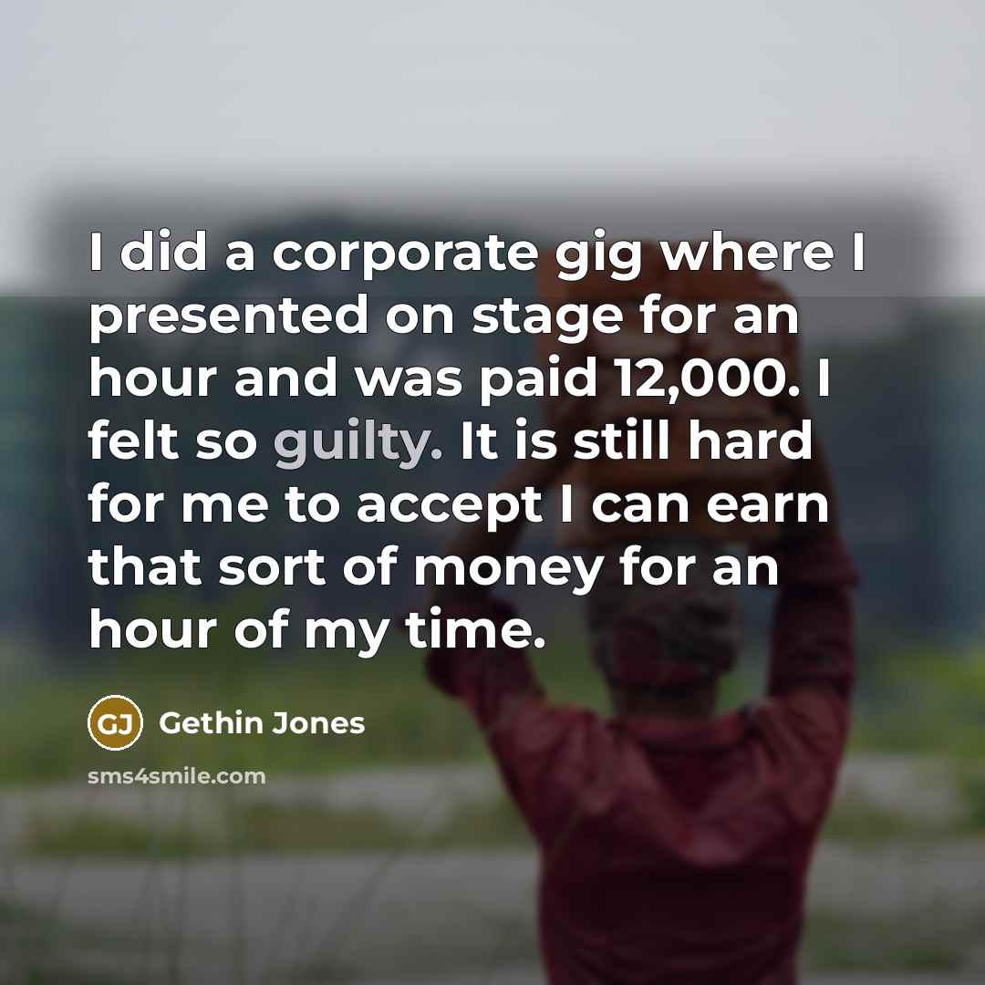 “I did a corporate gig where I presented on stage…” quote by Gethin Jones
