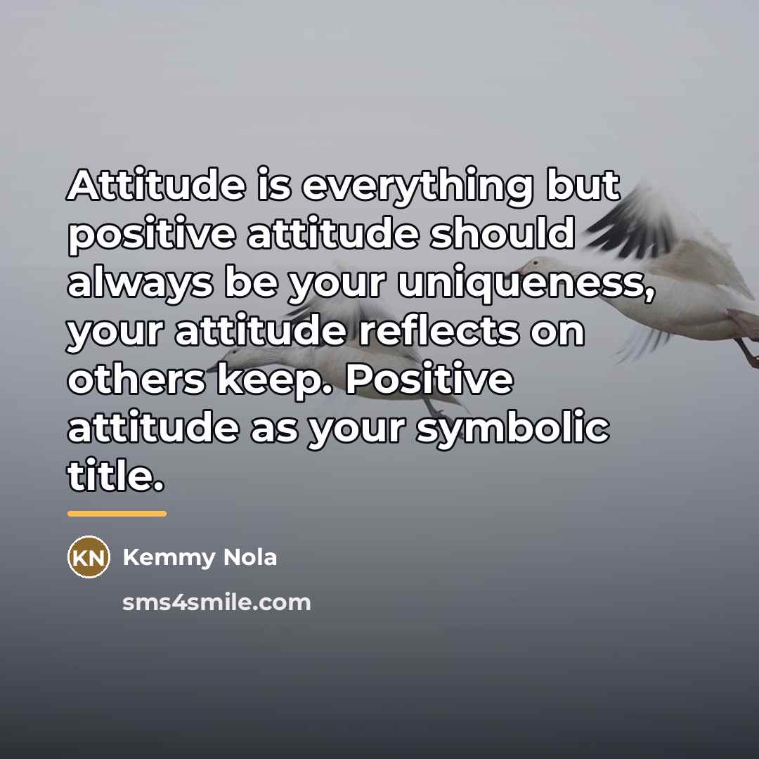 “Attitude is everything but positive attitude should always be your…” quote by Kemmy Nola