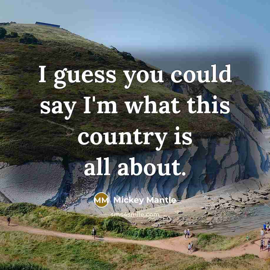 “I guess you could say I'm what this country is…” quote by Mickey Mantle