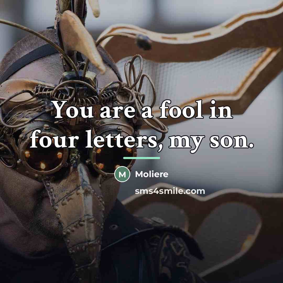 “You are a fool in four letters, my son.…” quote by Moliere