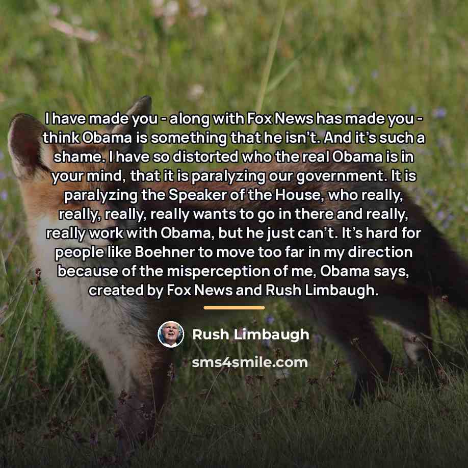 “I have made you - along with Fox News has…” quote by Rush Limbaugh