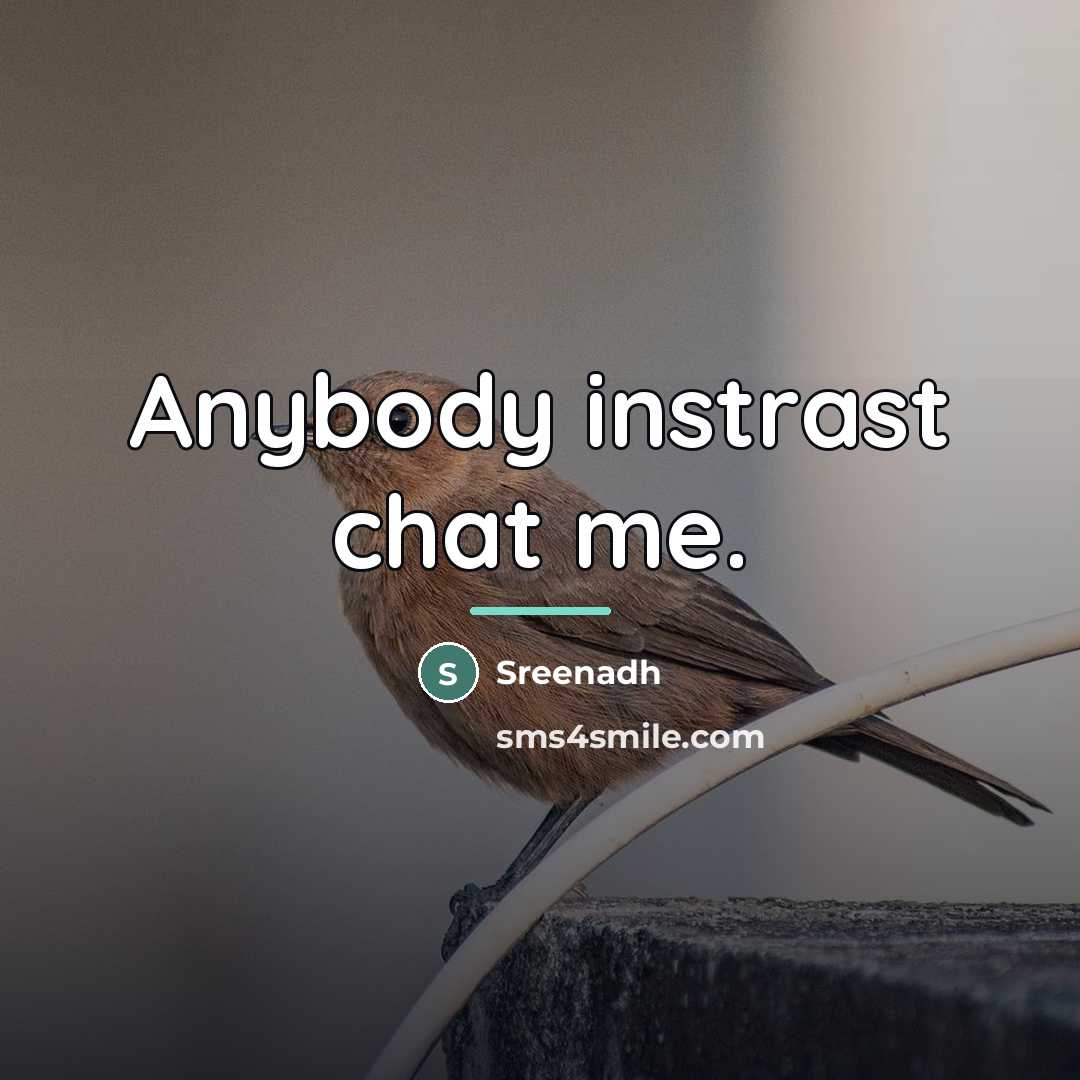 “Anybody instrast chat me.…” quote by Sreenadh