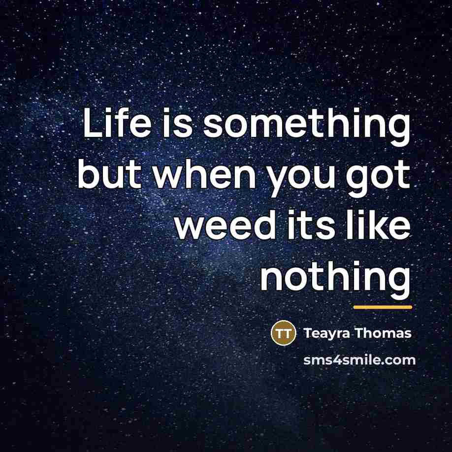 “Life is something but when you got weed its like…” quote by Teayra Thomas