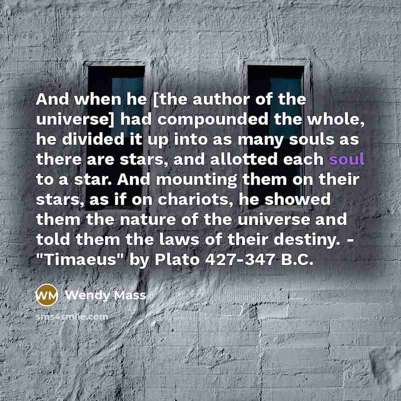 “And when he [the author of the universe] had compounded…” quote by Wendy Mass