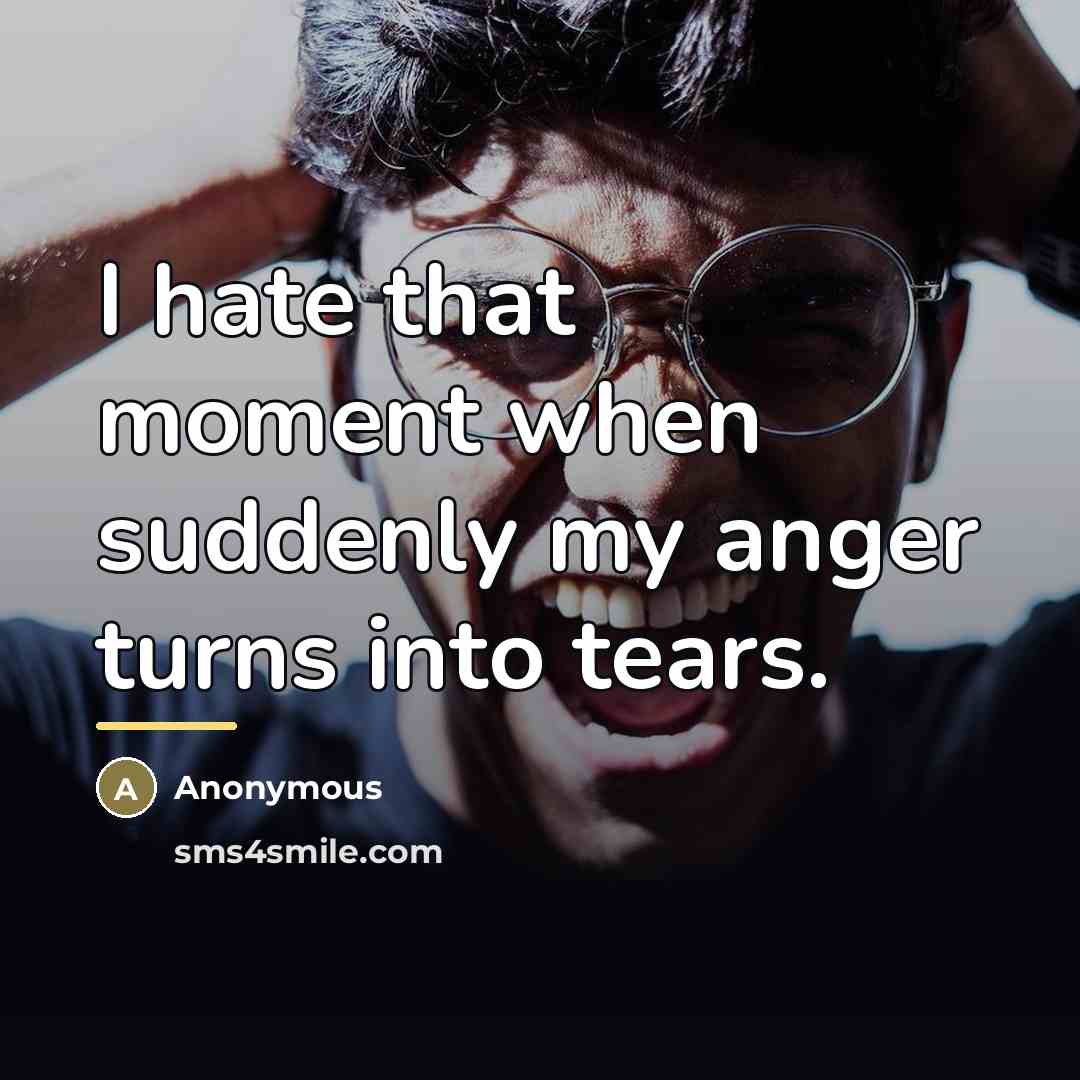 “I hate that moment when suddenly my anger turns into…” quote by Anonymous