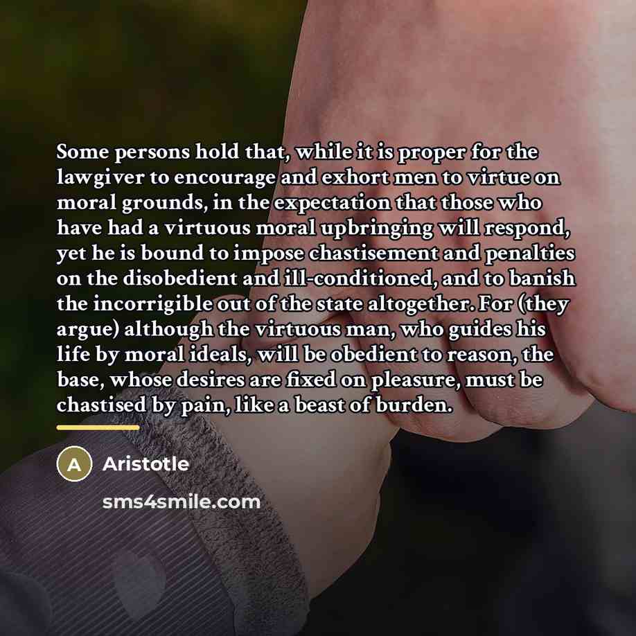 “Some persons hold that, while it is proper for the…” quote by Aristotle