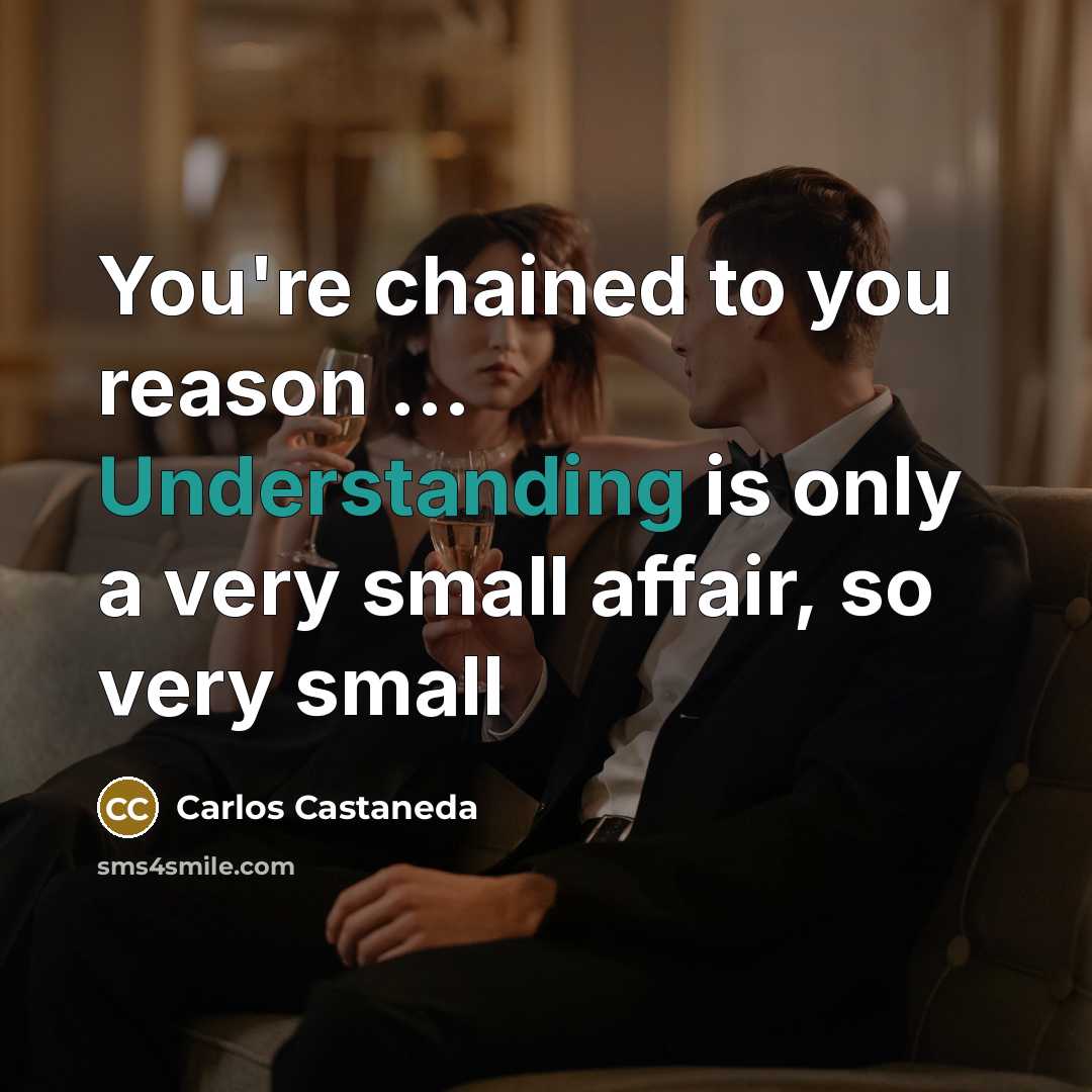 “You're chained to you reason ... Understanding is only a…” quote by Carlos Castaneda