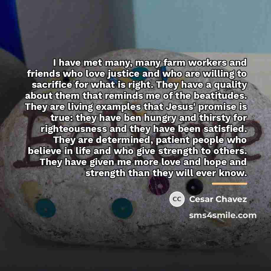 “I have met many, many farm workers and friends who…” quote by Cesar Chavez