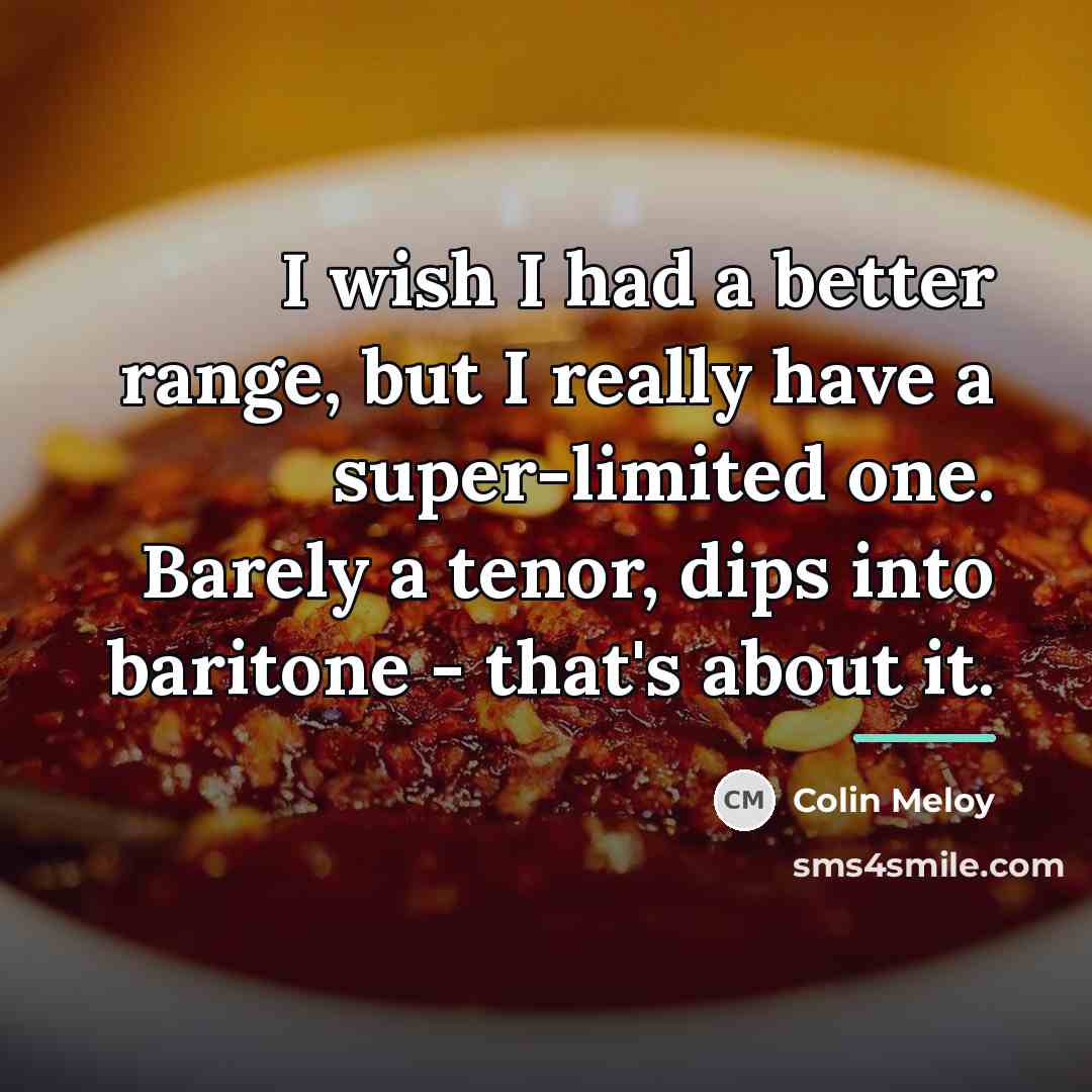 “I wish I had a better range, but I really…” quote by Colin Meloy