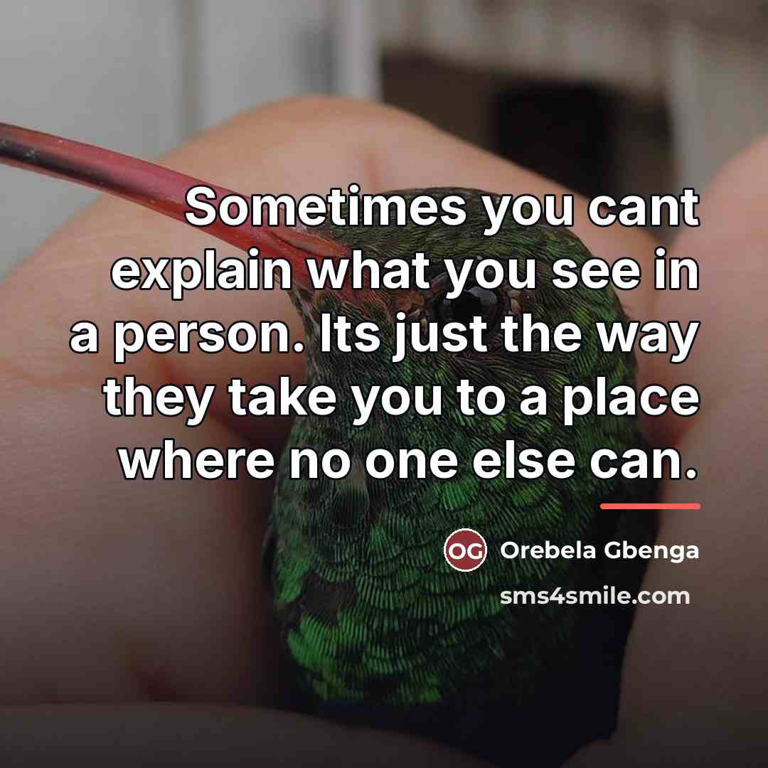 “Sometimes you cant explain what you see in a person.…” quote by Orebela Gbenga