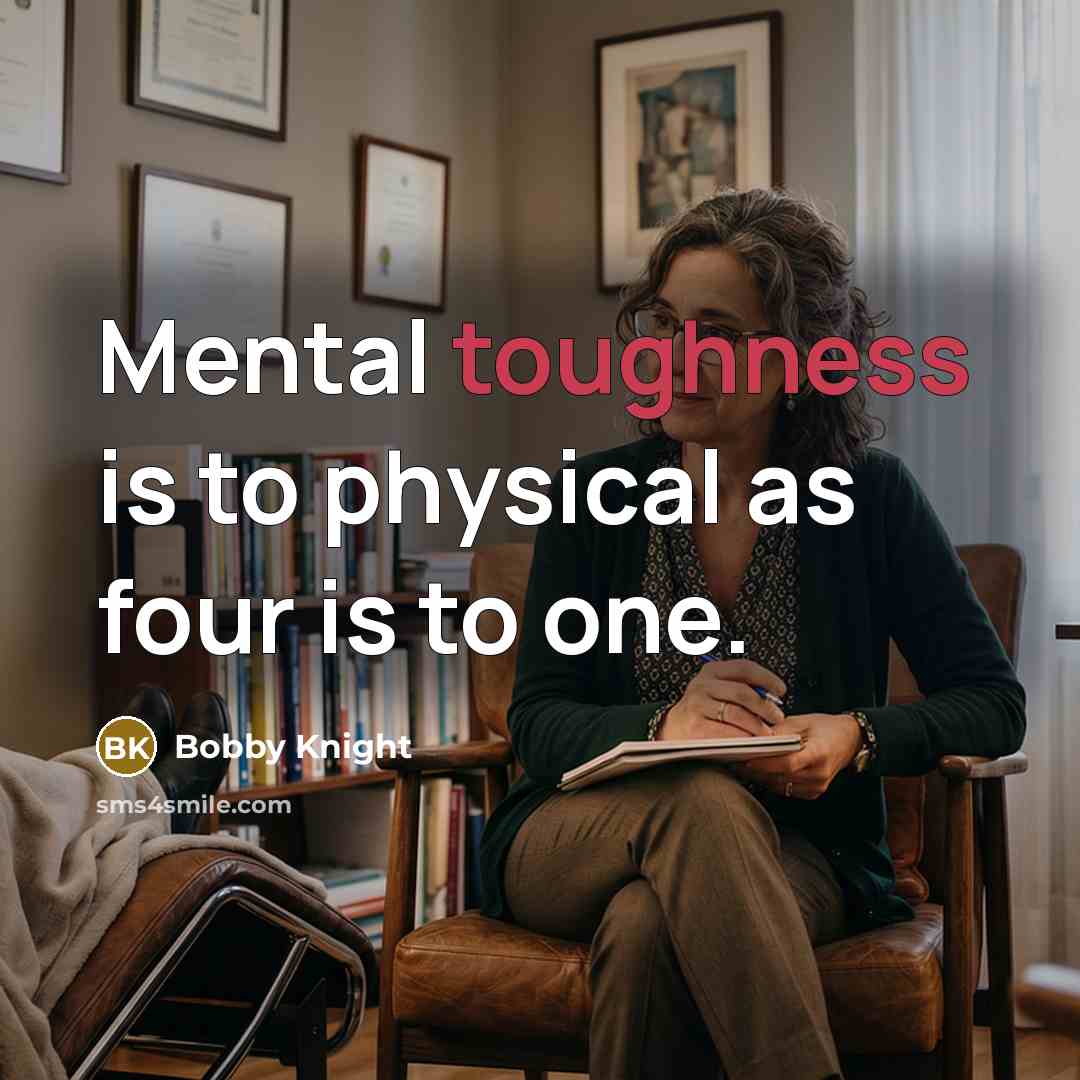 “Mental toughness is to physical as four is to one.…” quote by Bobby Knight