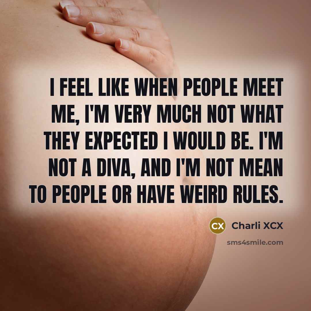“I feel like when people meet me, I'm very much…” quote by Charli XCX