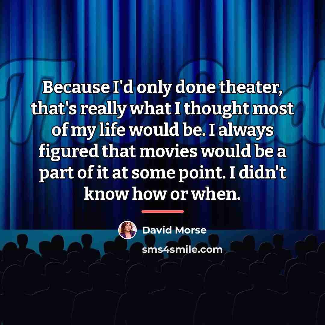 “Because I'd only done theater, that's really what I thought…” quote by David Morse