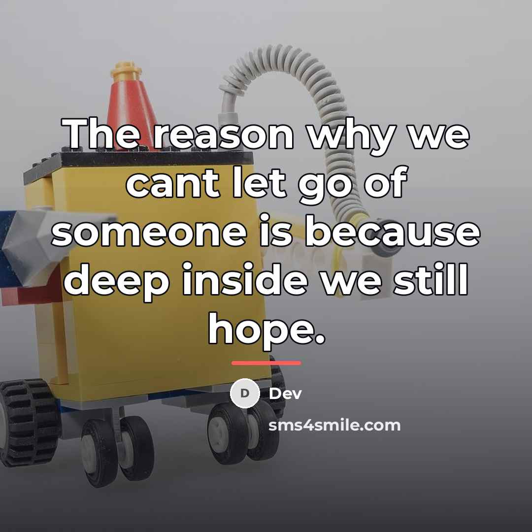 “The reason why we cant let go of someone is…” quote by Dev