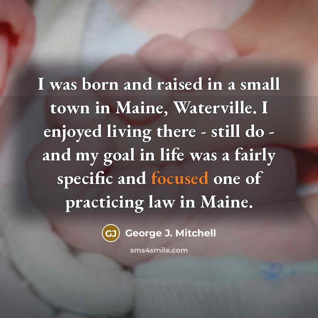 “I was born and raised in a small town in…” quote by George J. Mitchell