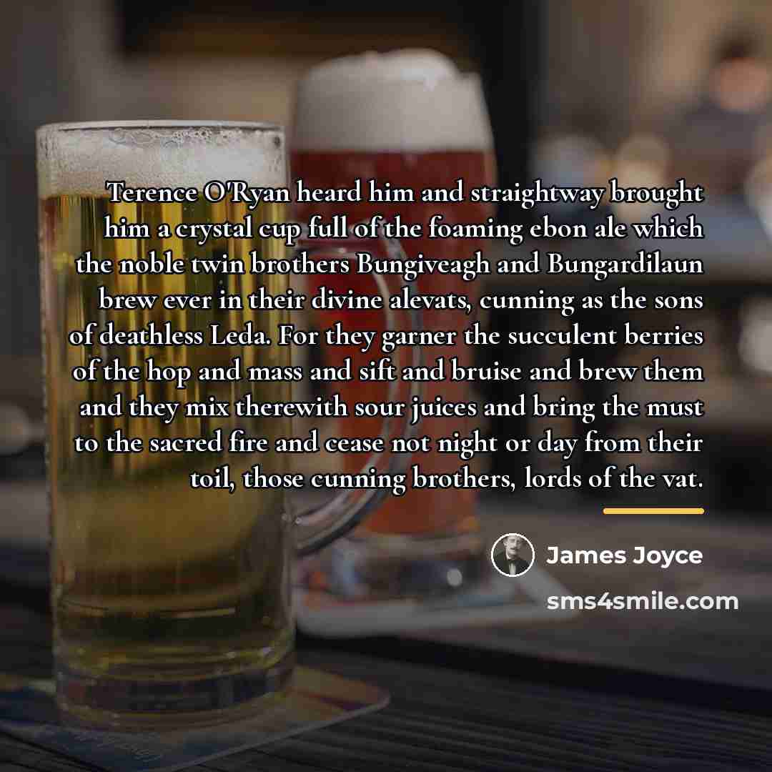 “Terence O'Ryan heard him and straightway brought him a crystal…” quote by James Joyce