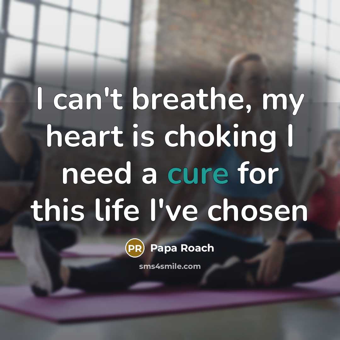 “I can't breathe, my heart is choking I need a…” quote by Papa Roach