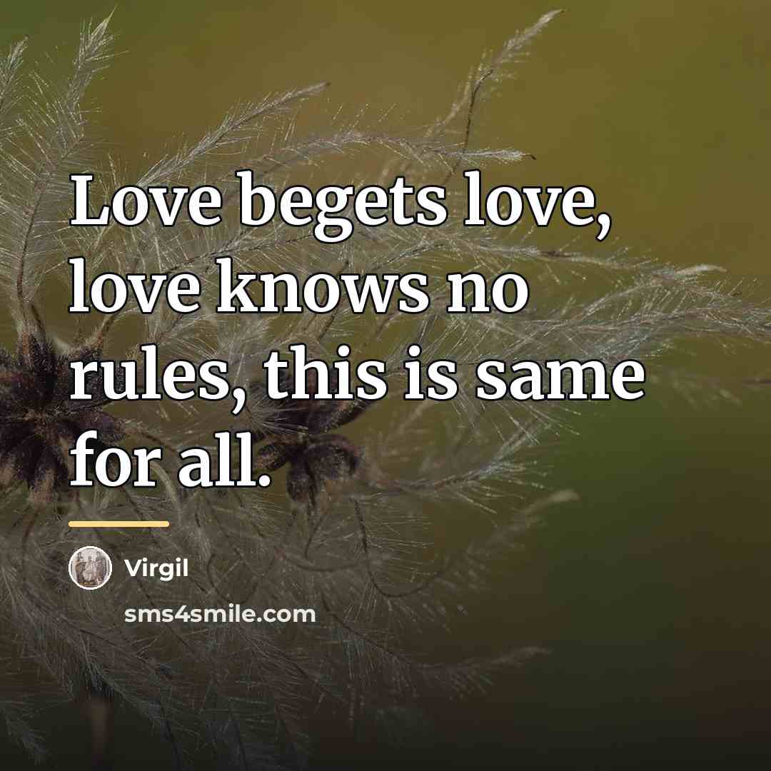 “Love begets love, love knows no rules, this is same…” quote by Virgil