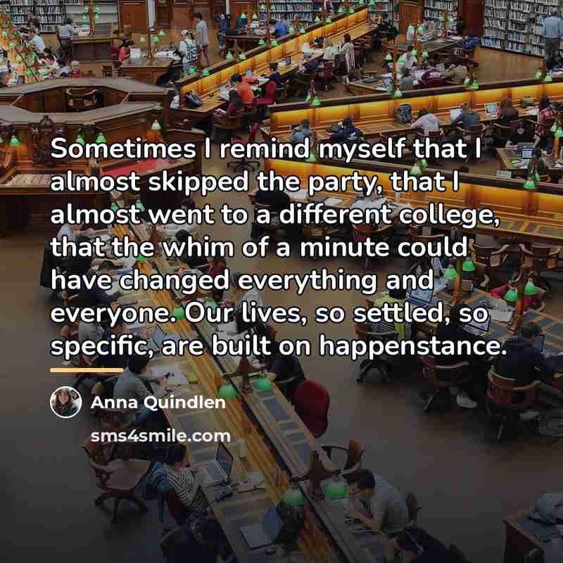 “Sometimes I remind myself that I almost skipped the party,…” quote by Anna Quindlen