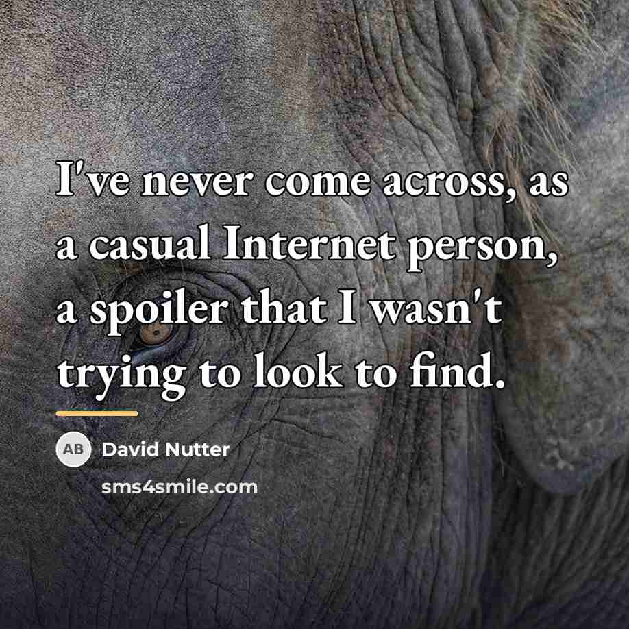 “I've never come across, as a casual Internet person, a…” quote by David Nutter