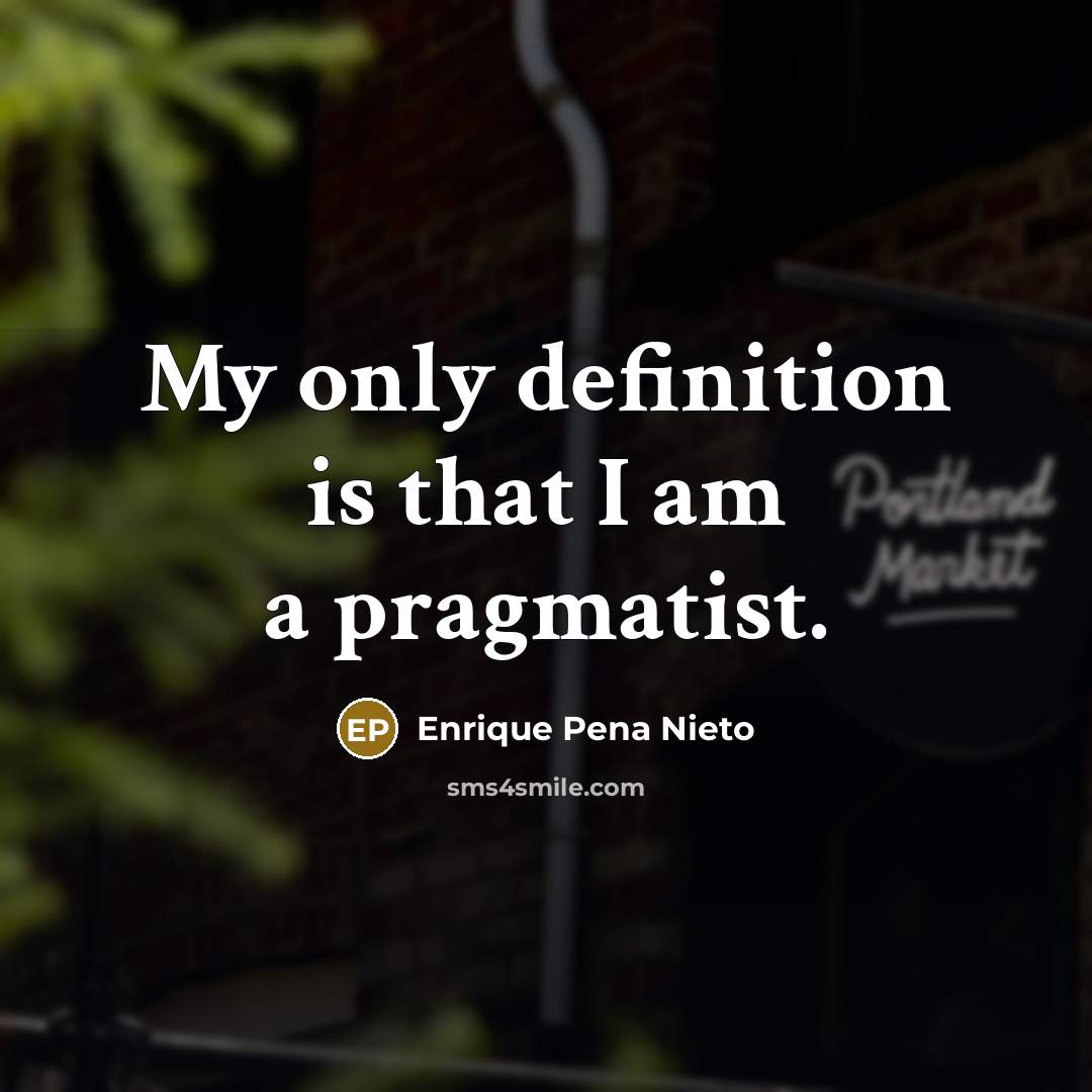 “My only definition is that I am a pragmatist.…” quote by Enrique Pena Nieto
