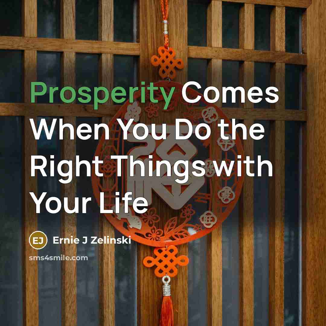 “Prosperity Comes When You Do the Right Things with Your…” quote by Ernie J Zelinski
