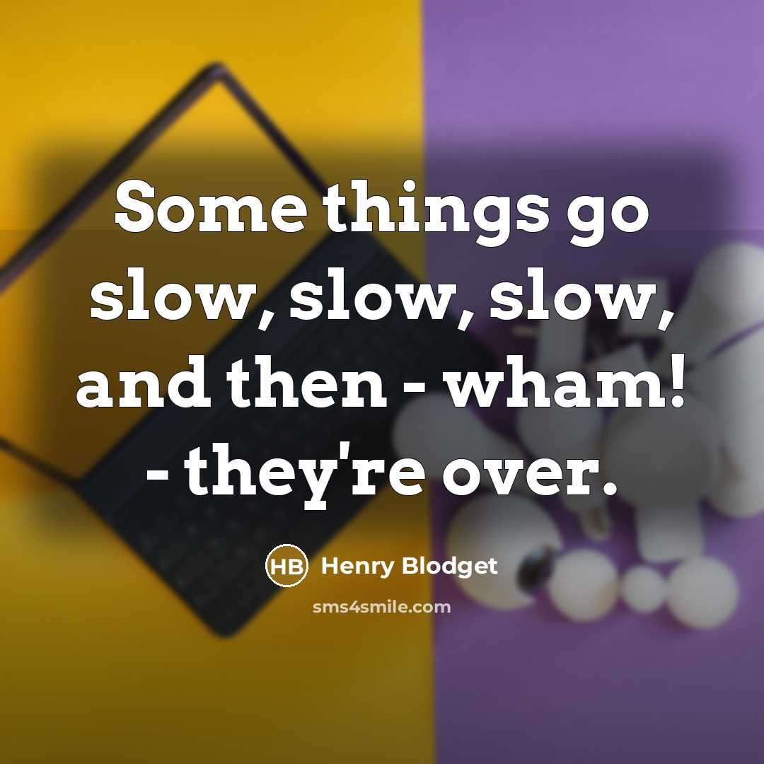 “Some things go slow, slow, slow, and then - wham!…” quote by Henry Blodget