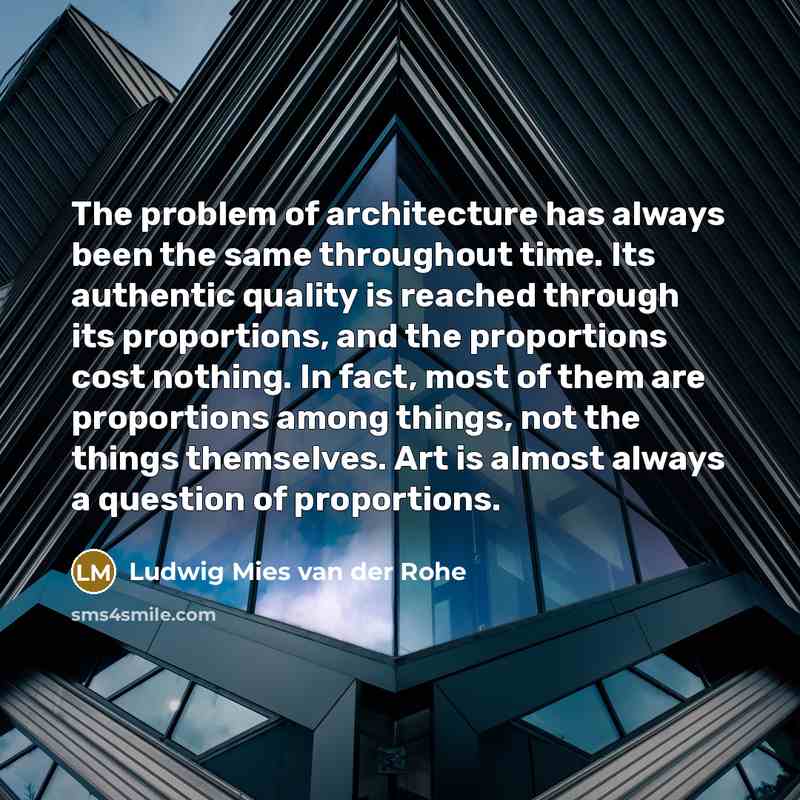 “The problem of architecture has always been the same throughout…” quote by Ludwig Mies van der Rohe