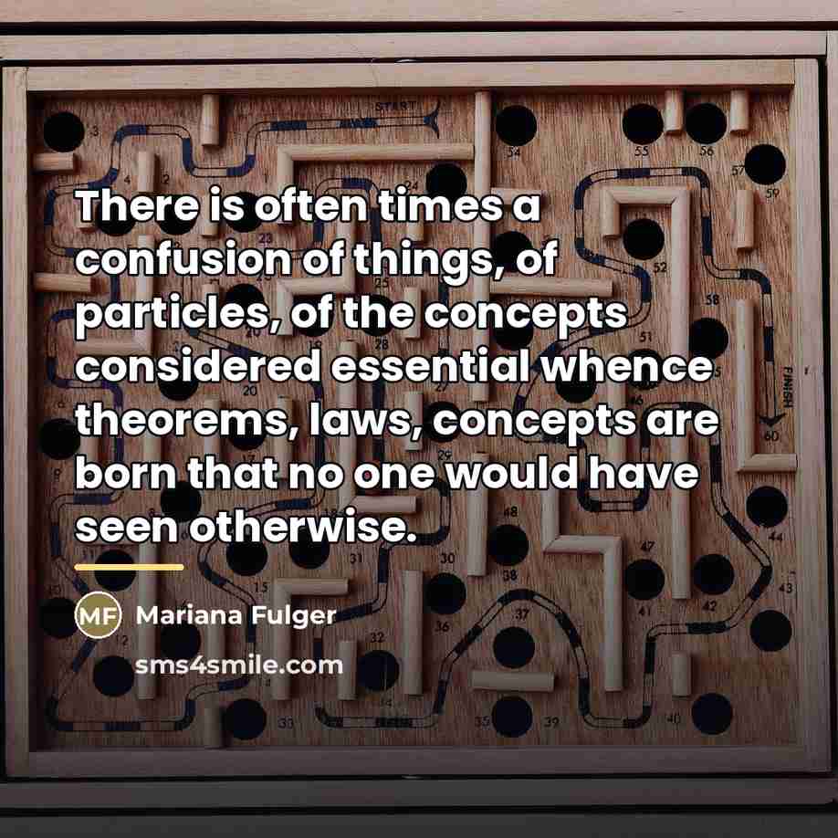 “There is often times a confusion of things, of particles,…” quote by Mariana Fulger