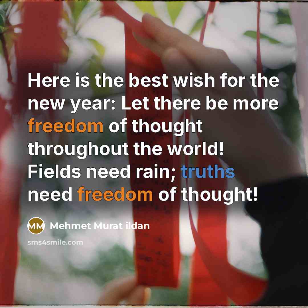 “Here is the best wish for the new year: Let…” quote by Mehmet Murat Ildan