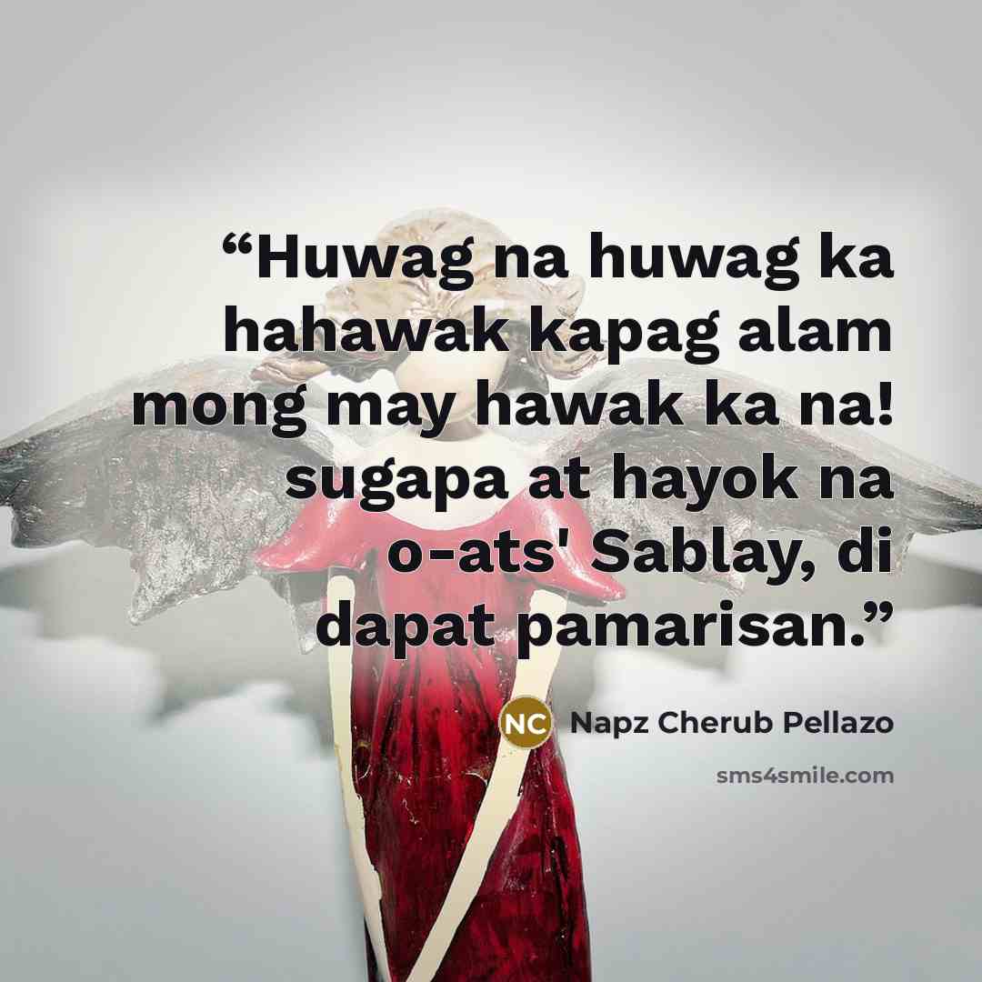 “Huwag na huwag ka hahawak kapag alam mong may hawak ka na! sugapa at hayok na o-ats' Sablay, di dapat pamarisan.” quote by Napz Cherub Pellazo
