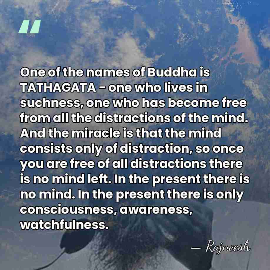 One of the names of Buddha is TATHAGATA - one who lives&hellip; - Rajneesh