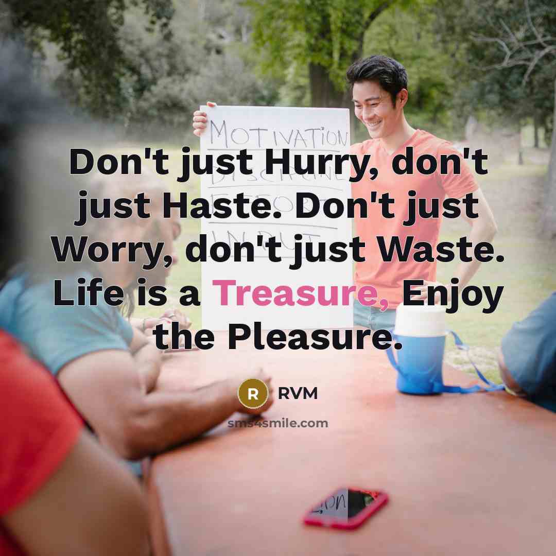 “Don't just Hurry, don't just Haste. Don't just Worry, don't…” quote by RVM