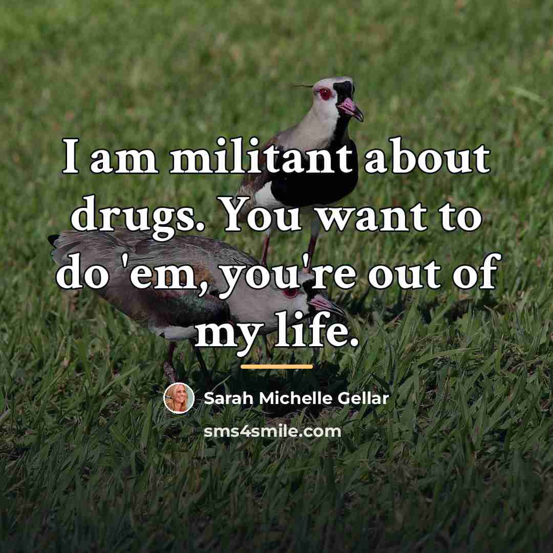 “I am militant about drugs. You want to do 'em,…” quote by Sarah Michelle Gellar