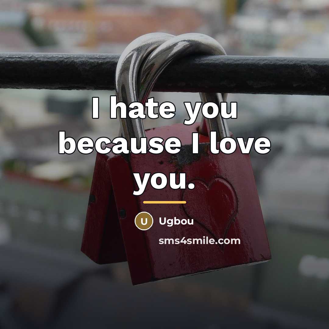 “I hate you because I love you.…” quote by Ugbou