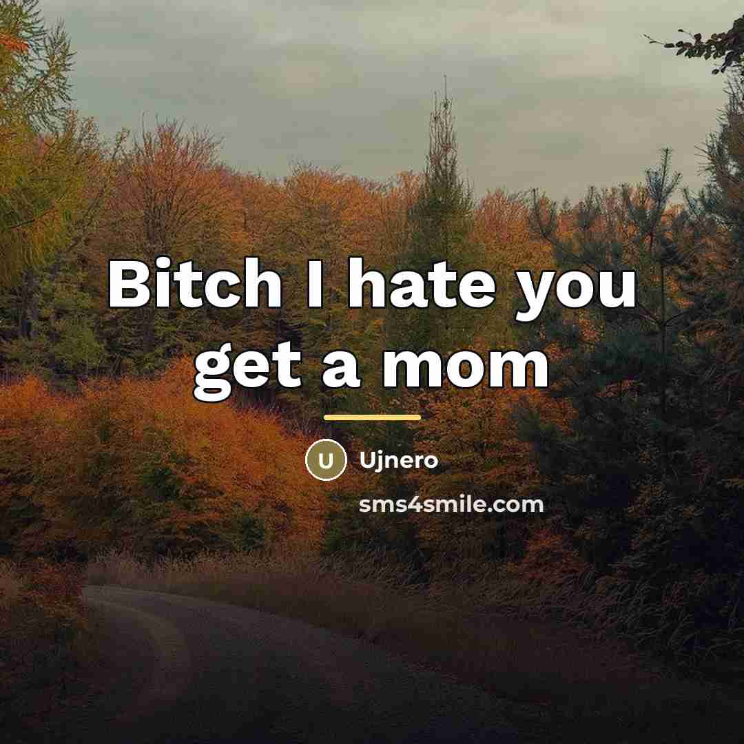“Bitch I hate you get a mom…” quote by Ujnero