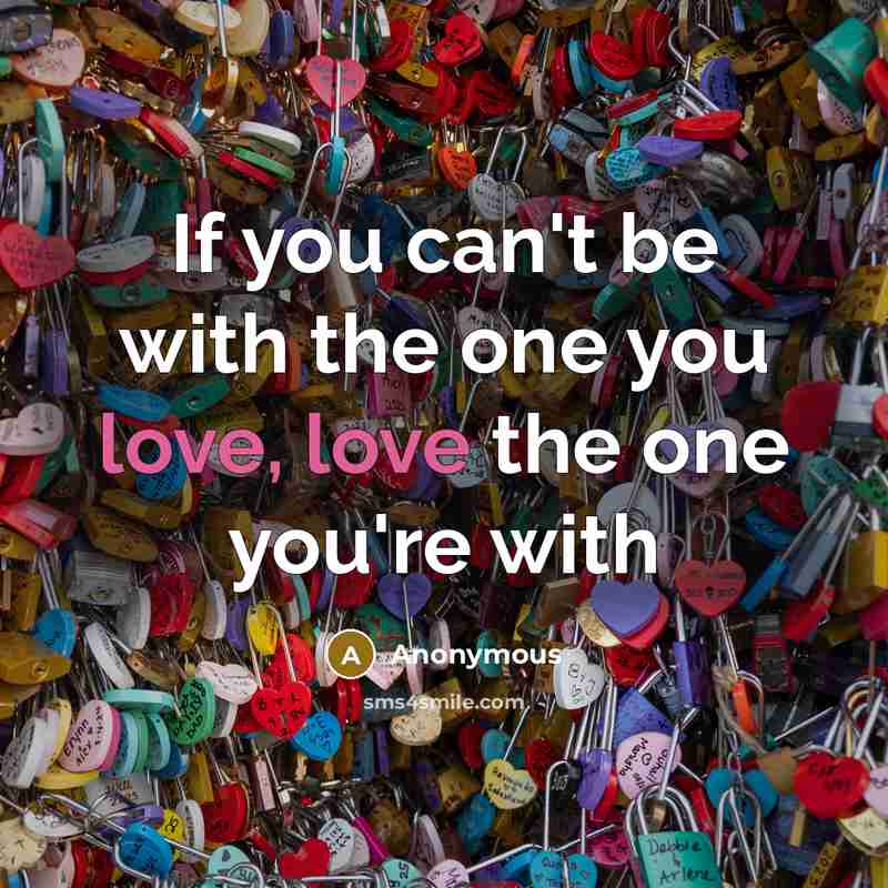“If you can't be with the one you love, love…” quote by Anonymous