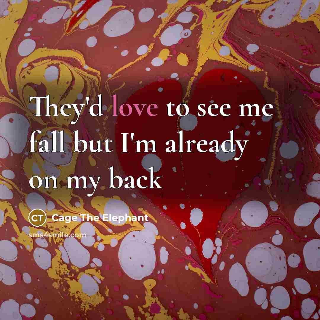 “They'd love to see me fall but I'm already on…” quote by Cage The Elephant
