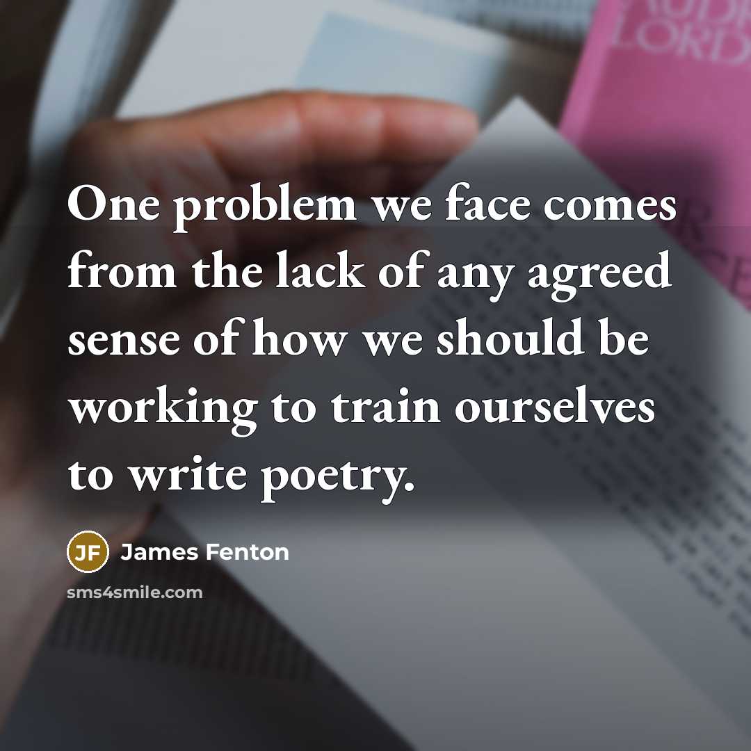 “One problem we face comes from the lack of any…” quote by James Fenton