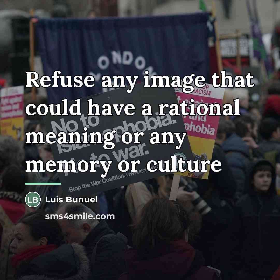 “Refuse any image that could have a rational meaning or…” quote by Luis Bunuel