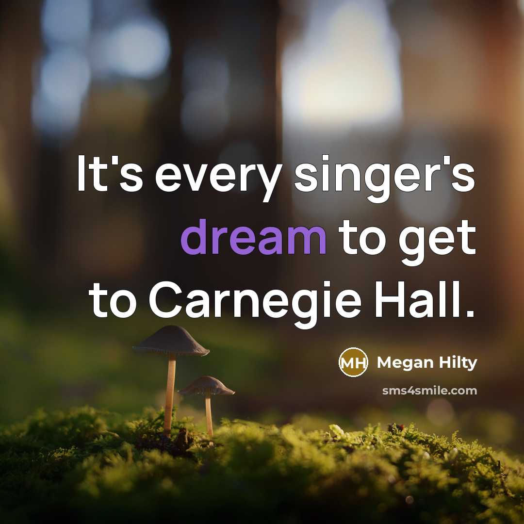 “It's every singer's dream to get to Carnegie Hall.…” quote by Megan Hilty