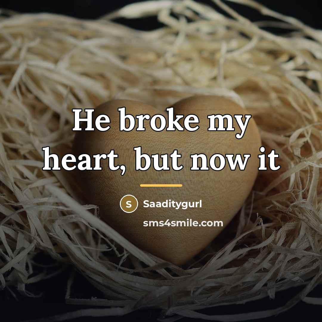 “He broke my heart, but now it…” quote by Saaditygurl
