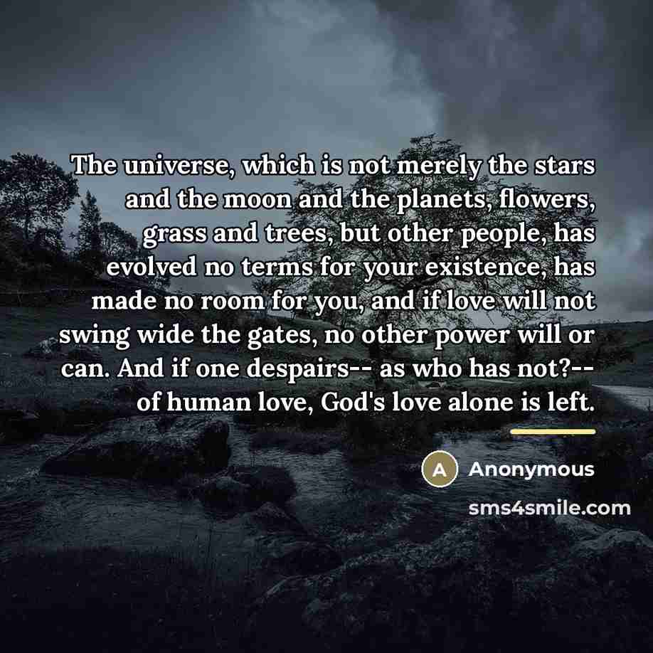 “The universe, which is not merely the stars and the…” quote by Anonymous
