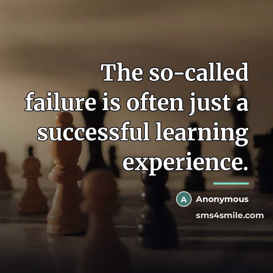 “The so-called failure is often just a successful learning experience.…” quote by Anonymous