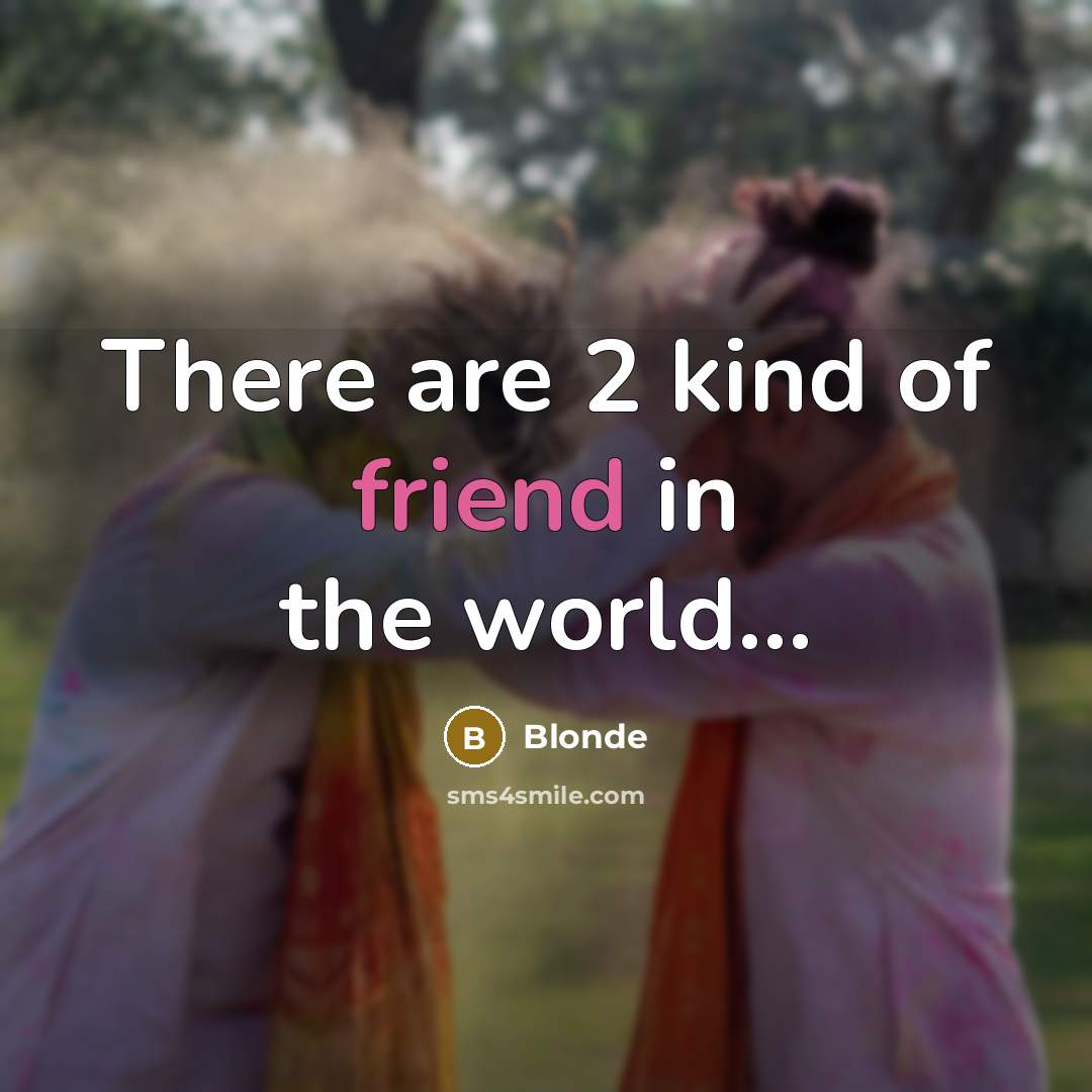 “There are 2 kind of friend in the world…” quote by Blonde