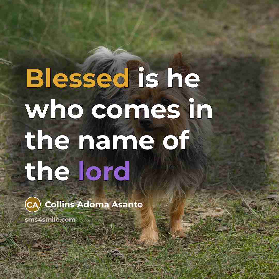 “Blessed is he who comes in the name of the lord” quote by Collins Adoma Asante