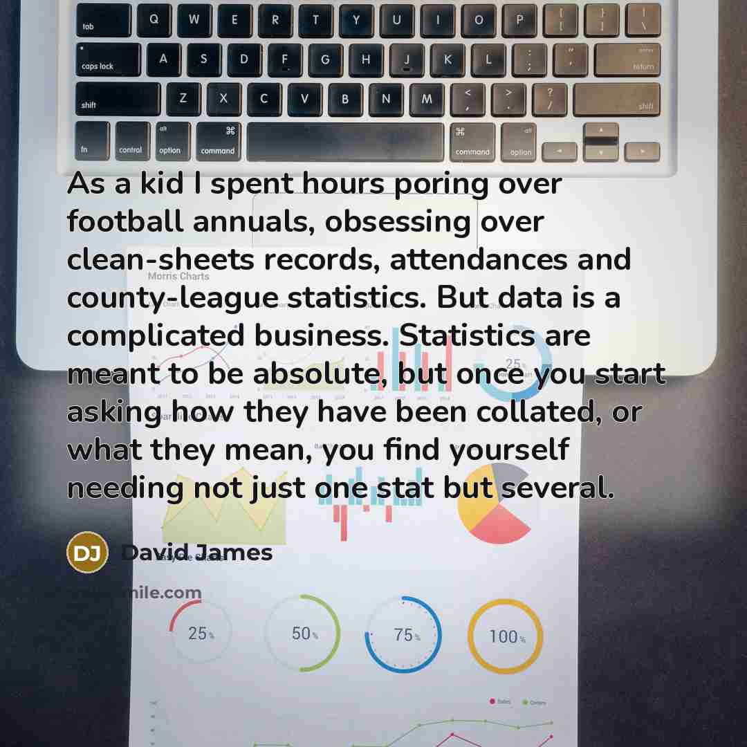 “As a kid I spent hours poring over football annuals,…” quote by David James