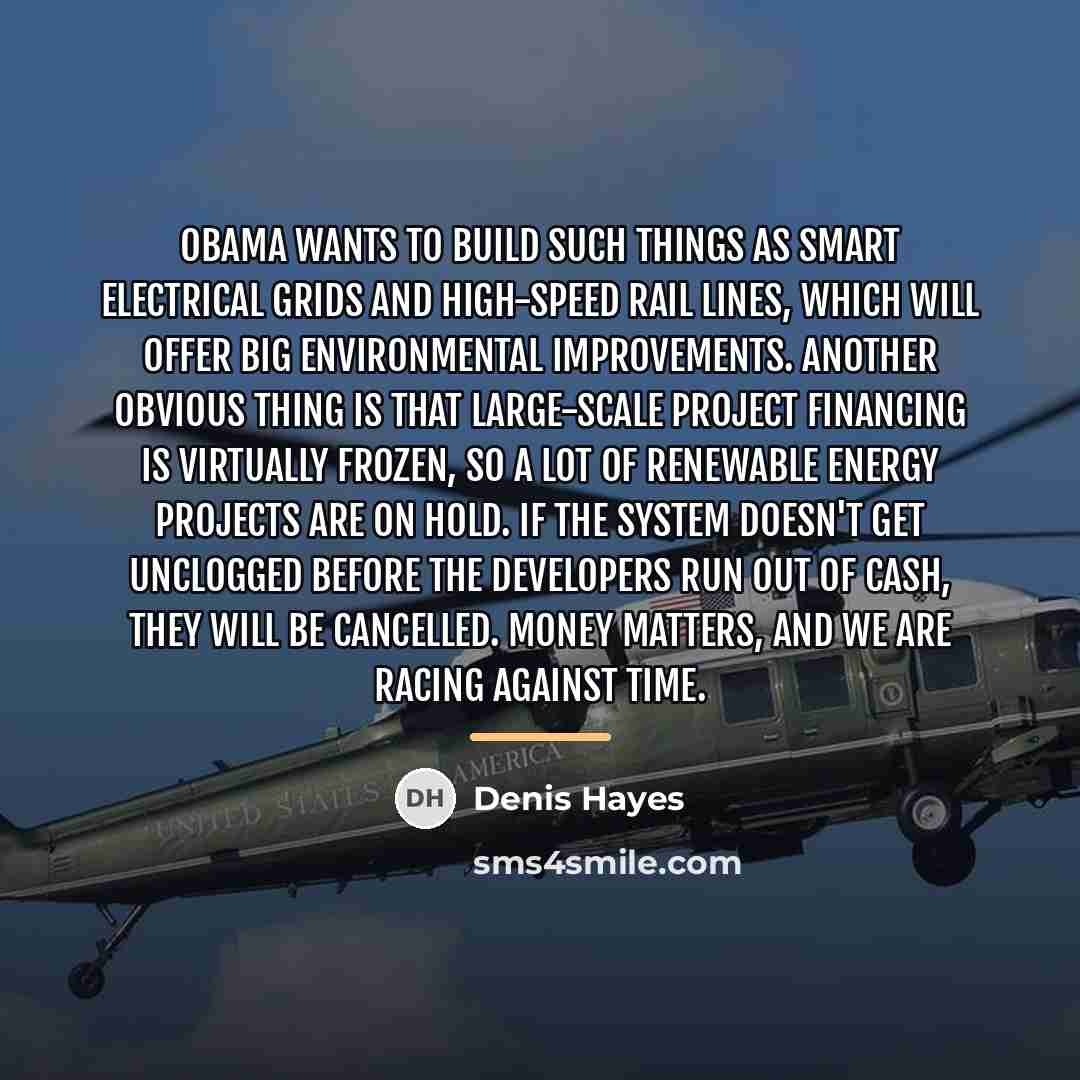 “Obama wants to build such things as smart electrical grids…” quote by Denis Hayes
