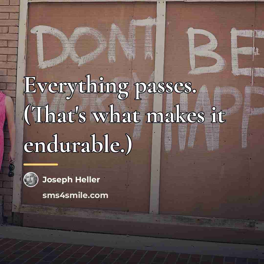 “Everything passes. (That's what makes it endurable.)…” quote by Joseph Heller