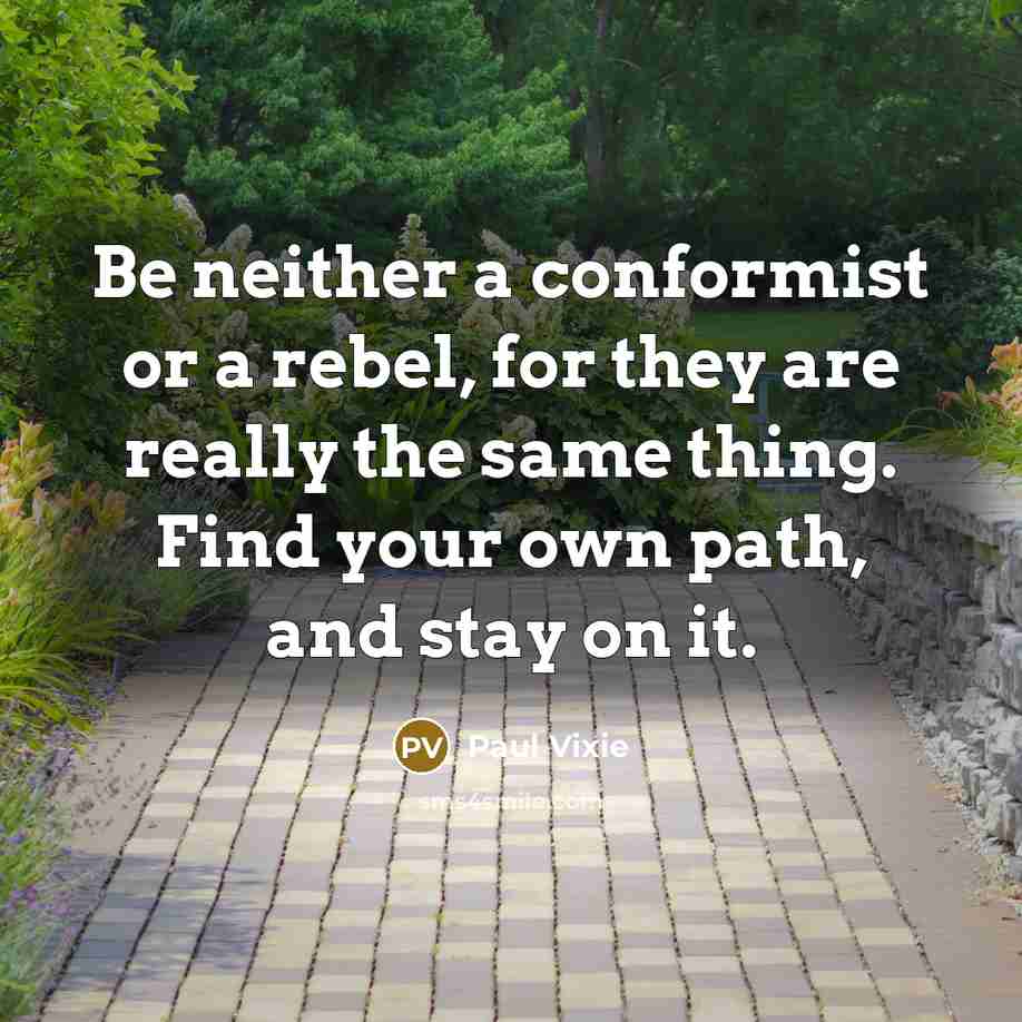 “Be neither a conformist or a rebel, for they are…” quote by Paul Vixie